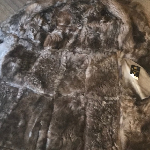 SHEARLING FULL LENGTH STUNNING COAT WITH 2 LEATHER DEEP POCKETS - Picture 11 of 16